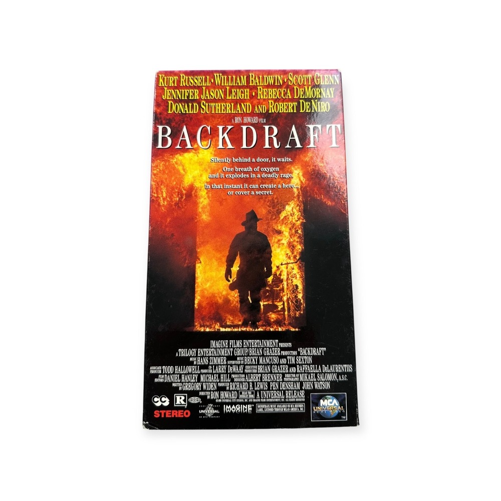 Backdraft VHS 1991 MCA Universal Ron Howard Kurt Russell Robert‎ De Niro Movie